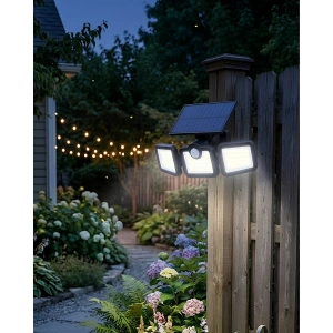 Güneş Enerjili Hareket Sensörlü LED Lamba Bahçe Duvar Aydınlatması