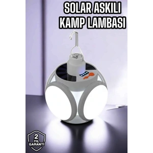 Güneş Enerjili Solar Aydınlatma Kamp Çadır Lambası Şarjlı Ampül Led Şarjlı El Feneri Işıldak