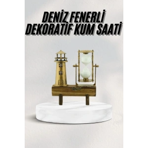 Hediyelik Kum Saati Retro Dekoratif Deniz Feneri Kum Saati