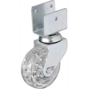 Hts 328 - 50x20 mm Şeffaf Makaralı Kısa U Tablalı Teker 4 Adet