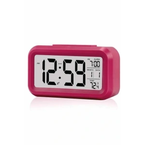 Işıklı Dereceli Masa Ofis Saati Alarmlı Termometre Takvim Çalar Saat