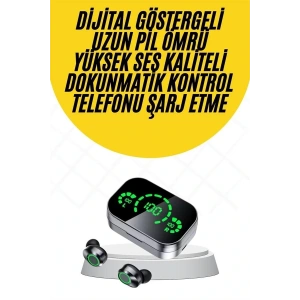 Kablosuz Bluetooth Kulaklık Çift Telefon Destekli Powerbankli Dijital Göstergeli