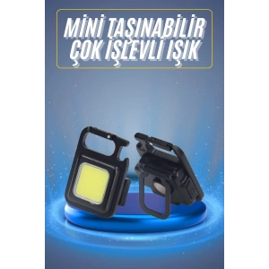 Kamp Çadır Lambası Şarjlı El Feneri Işıldak Anahtarlık Mini Mıknatıslı