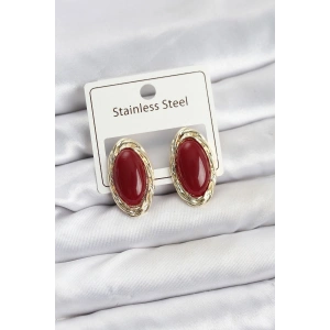 Kırmızı Badem Model Vintage Kadın Küpe