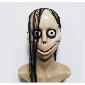 Korkunç Ürpertici Uzun Saçlı Momo Maskesi 24x16 cm