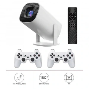 Max Mini Beyaz Taşınabilir Retro Video Konsolu Android Akıllı Projektör Projeksiyon P30