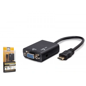 Mini Hdmi To Vga Ses Çıkışlı Görüntü Dönüştürücü - Siyah HDX7762