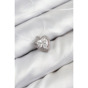 Misineli Kalp Model Gümüş Renk Hayalet Kolye