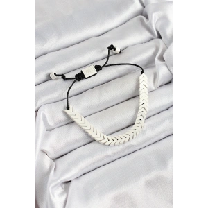 Pirinç Asansörlü Beyaz Juju Kadın Bileklik