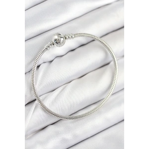 Pirinç Charm Topcuk Model Gümüş Renk Kadın Bileklik