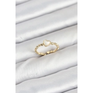 Pirinç Gold Renk Kalpli Model Kadın Yüzük