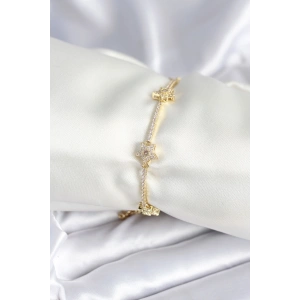 Pirinç Gold Renk Yıldız Model Kadın Bileklik