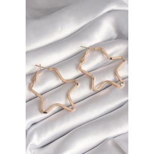 Pirinç Gold Renk Yıldız Model Kadın Küpe