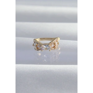 Pirinç Gold Renk Zirkon Taş Kaplama Earcuff Küpe