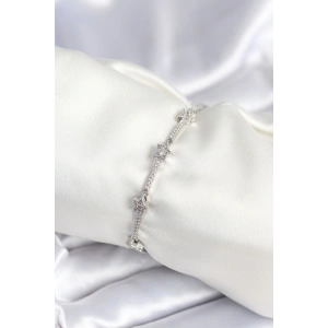 Pirinç Gümüş Renk Halley Yıldız Model Kadın Bileklik