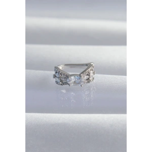 Pirinç Gümüş Renk Zirkon Taş Kaplama Earcuff Küpe