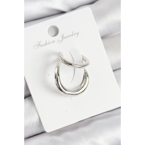 Pirinç Halka Model Gümüş Renk Sağ Kıkırdak Küpe