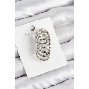 Pirinç Yay Model Gümüş Renk Sağ Kıkırdak Küpe