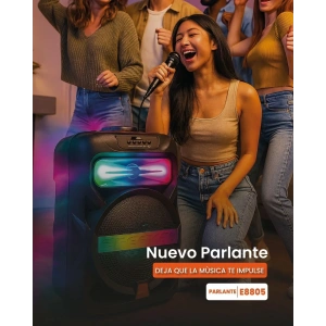 Platoon PL-4361 BT USB SD AUX 8 İNÇ Mikrofonlu Anfi Yüksek SES Taşınabilir RGB Işıklı Hoparlör (5047)