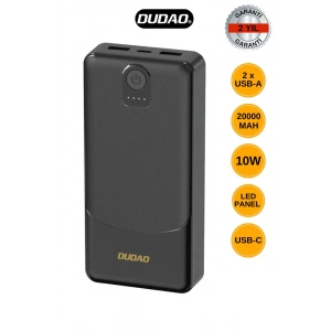 Powerbank Dudao K10Pro 2.4A 20000mAh 2 x USB-A - Siyah (5047)