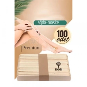 Premium Ahşap Ağda Spatulası 100’lü Paket - Profesyonel Salon Tipi Steril ve Pürüzsüz Yüzey - 14 cm