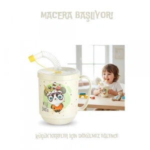 Premium Pipetli Çocuk Bardağı 350 ml -Alıştırma Bardağı ve Suluk