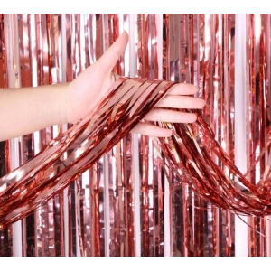 Rose Gold Püsküllü Kapı Perdesi - Parti, Bekarlığa Veda, Doğum Günü 1x2 m