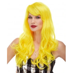 Sarı Renk Uzun Dalgalı Parti Peruğu