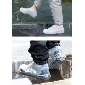 Silikon Ayakkabı Kılıfı Kaymaz Su Kir Geçirmez  M Beden Beyaz (5047)