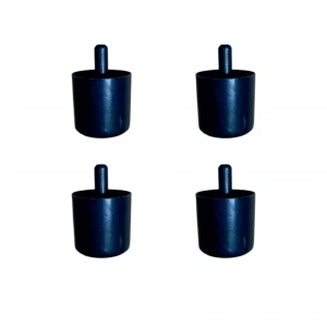 Silindir Plastik Ayak Geçmeli Pimli - 50MM - Siyah 12MM HKS278 - 4 Adet