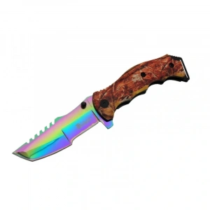 Tanto FST 3039 A Tırtıklı Gökkuşağı Kamp Çakı 23 cm - G10 Sap, Yarı