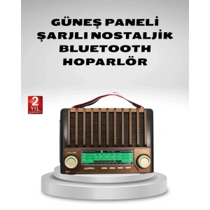 Taşınabilir Hoparlör Güneş Panelli Bluetooth USB SD FM AM SW Radyo