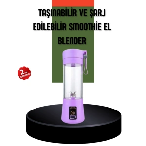 Taşınabilir USB Şarjlı Mini Smoothie Blender 380ml Çelik lı Portatif