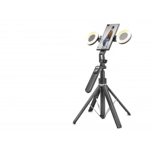 Telefon Tripodu Ve Selfie Çubuğu Seti Bluetooth Kumandalı Led 180 Cm - Siyah ND1032