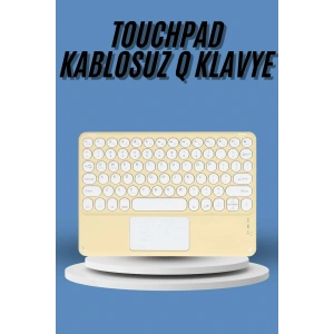 Touchpad Tüm Cihazlara Uyumlu Bluetooth Klavye Touchpad Slim Kablosuz Wifi Q Klavye