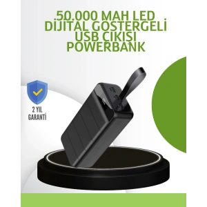 Ultra Güçlü 50.000 mAh Powerbank – LED Ekranlı, Çoklu Bağlantı Seçenekli, Akıllı Koruma Sistemli Şarj Ünitesi