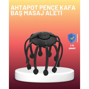 USB Şarjlı Kafa Masaj Aleti 3 Modlu 8 Başlıklı Stres Giderici