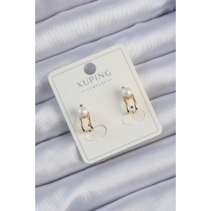 Xuping Gold Renk İnci Taşlı Halka Küpe