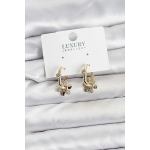 Zirkon Taşlı Pirinç Kadın Göçmen Küpesi