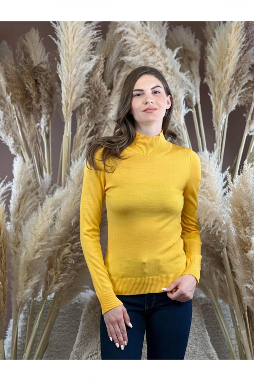 Yarım Balıkçı Yaka Basic Kadın Triko Kazak