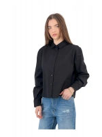 Kadın Bol Oversize Yazlık Uzun Düz Siyah Gömlek