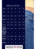 Kadın Bol Paça Taşlı Jeans Baggy Fit Buz Mavi Kot Pantolon