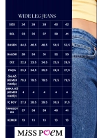 Kadın Wide Leg Önü Full Taşlı A.mavi Jean Pantolon