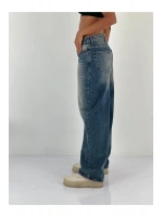 Kadın Yüksek Bel Bol Paça Jean Pantolon