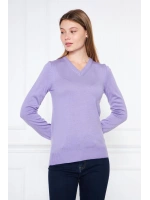 V Yaka Basic Kadın Triko Kazak Lila/lilac 32806