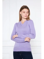 V Yaka Basic Kadın Triko Kazak Lila/lilac 32806