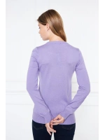 V Yaka Basic Kadın Triko Kazak Lila/lilac 32806