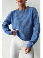 Kadın Kışlık Bisiklet Yaka Basic Oversize Uzun Triko Kazak