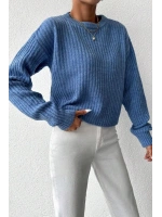Kadın Kışlık Bisiklet Yaka Basic Oversize Uzun Triko Kazak