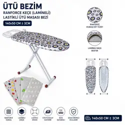 Egonex Ütü Bezim Ranforce Keçe ( Lamineli ) ( Lastikli ) ( Ütü Masası Bezi ) ( 140x50cm ± 3cm)*30